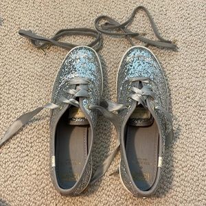 KATE SPADE X KEDS Champion Silver Glitter Sneaker